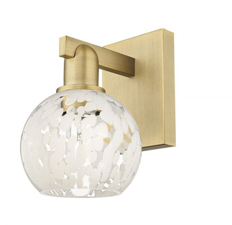 White Mouchette - 1 Light - 6 inch - Brushed Brass - Sconce (3442|716-1W-BB-G1216-6WM)