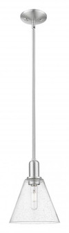 Berkshire Glass - 1 Light - 8 inch - Brushed Satin Nickel - Stem hung - Mini Pendant (3442|716-1S-SN-GBC-84)