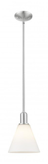 Berkshire Glass - 1 Light - 8 inch - Brushed Satin Nickel - Stem hung - Mini Pendant (3442|716-1S-SN-GBC-81)