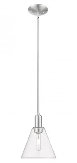 Berkshire Glass - 1 Light - 8 inch - Brushed Satin Nickel - Stem hung - Mini Pendant (3442|716-1S-SN-GBC-82)