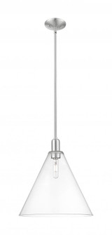 Berkshire Glass - 1 Light - 16 inch - Brushed Satin Nickel - Stem hung - Mini Pendant (3442|716-1S-SN-GBC-162)