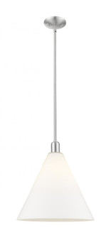 Berkshire Glass - 1 Light - 16 inch - Brushed Satin Nickel - Stem hung - Mini Pendant (3442|716-1S-SN-GBC-161)