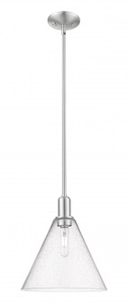Berkshire Glass - 1 Light - 12 inch - Brushed Satin Nickel - Stem hung - Mini Pendant (3442|716-1S-SN-GBC-124)