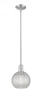 Athens - 1 Light - 8 inch - Brushed Satin Nickel - Stem hung - Mini Pendant (3442|716-1S-SN-G122C-8CL)