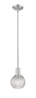 Athens - 1 Light - 6 inch - Brushed Satin Nickel - Stem hung - Mini Pendant (3442|716-1S-SN-G122C-6CL)