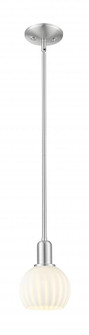 White Venetian - 1 Light - 6 inch - Brushed Satin Nickel - Stem hung - Mini Pendant (3442|716-1S-SN-G1217-6WV)