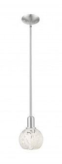 White Mouchette - 1 Light - 6 inch - Brushed Satin Nickel - Stem hung - Mini Pendant (3442|716-1S-SN-G1216-6WM)