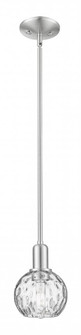 Athens Water Glass - 1 Light - 6 inch - Brushed Satin Nickel - Stem hung - Mini Pendant (3442|716-1S-SN-G1215-6)
