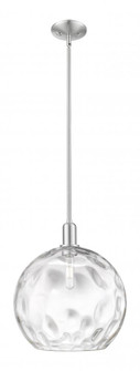 Athens Water Glass - 1 Light - 13 inch - Brushed Satin Nickel - Stem hung - Mini Pendant (3442|716-1S-SN-G1215-14)
