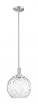 Athens Water Glass - 1 Light - 10 inch - Brushed Satin Nickel - Stem hung - Mini Pendant (3442|716-1S-SN-G1215-10)