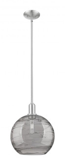 Athens Deco Swirl - 1 Light - 12 inch - Brushed Satin Nickel - Stem hung - Mini Pendant (3442|716-1S-SN-G1213-12SM)