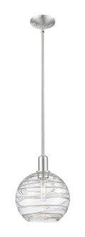 Athens Deco Swirl - 1 Light - 10 inch - Brushed Satin Nickel - Stem hung - Mini Pendant (3442|716-1S-SN-G1213-10CL)