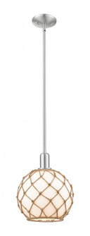 Farmhouse Rope - 1 Light - 10 inch - Brushed Satin Nickel - Stem hung - Mini Pendant (3442|716-1S-SN-G121-10RB)