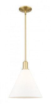 Berkshire Glass - 1 Light - 12 inch - Satin Gold - Stem hung - Mini Pendant (3442|716-1S-SG-GBC-121)