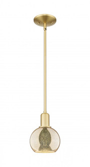 Athens - 1 Light - 6 inch - Satin Gold - Stem hung - Mini Pendant (3442|716-1S-SG-G128-6)