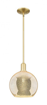 Athens - 1 Light - 10 inch - Satin Gold - Stem hung - Mini Pendant (3442|716-1S-SG-G128-10)