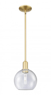 Athens - 1 Light - 8 inch - Satin Gold - Stem hung - Mini Pendant (3442|716-1S-SG-G124-8)