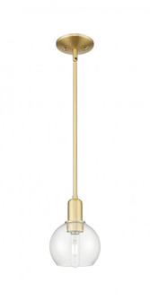 Athens - 1 Light - 6 inch - Satin Gold - Stem hung - Mini Pendant (3442|716-1S-SG-G122-6)