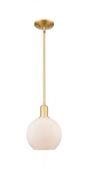 Athens - 1 Light - 8 inch - Satin Gold - Stem hung - Mini Pendant (3442|716-1S-SG-G121-8)