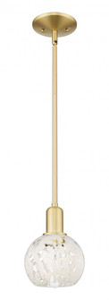 White Mouchette - 1 Light - 6 inch - Satin Gold - Stem hung - Mini Pendant (3442|716-1S-SG-G1216-6WM)