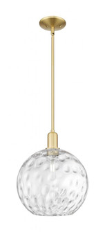 Athens Water Glass - 1 Light - 12 inch - Satin Gold - Stem hung - Mini Pendant (3442|716-1S-SG-G1215-12)