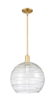 Athens Deco Swirl - 1 Light - 14 inch - Satin Gold - Stem hung - Mini Pendant (3442|716-1S-SG-G1213-14CL)