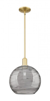 Athens Deco Swirl - 1 Light - 12 inch - Satin Gold - Stem hung - Mini Pendant (3442|716-1S-SG-G1213-12SM)