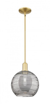 Athens Deco Swirl - 1 Light - 10 inch - Satin Gold - Stem hung - Mini Pendant (3442|716-1S-SG-G1213-10SM)