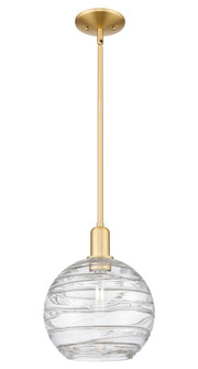 Athens Deco Swirl - 1 Light - 10 inch - Satin Gold - Stem hung - Mini Pendant (3442|716-1S-SG-G1213-10CL)