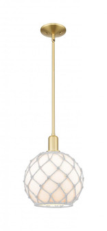 Farmhouse Rope - 1 Light - 10 inch - Satin Gold - Stem hung - Mini Pendant (3442|716-1S-SG-G121-10RW)