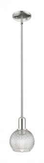 Athens - 1 Light - 6 inch - Polished Nickel - Stem hung - Mini Pendant (3442|716-1S-PN-G122C-6CL)