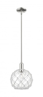 Farmhouse Rope - 1 Light - 10 inch - Polished Nickel - Stem hung - Mini Pendant (3442|716-1S-PN-G122-10RW)