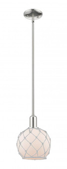 Farmhouse Rope - 1 Light - 8 inch - Polished Nickel - Stem hung - Mini Pendant (3442|716-1S-PN-G121-8RW)