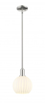 White Venetian - 1 Light - 8 inch - Polished Nickel - Stem hung - Mini Pendant (3442|716-1S-PN-G1217-8WV)