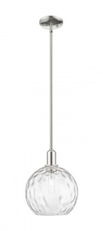 Athens Water Glass - 1 Light - 10 inch - Polished Nickel - Stem hung - Mini Pendant (3442|716-1S-PN-G1215-10)
