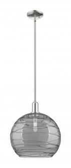 Athens Deco Swirl - 1 Light - 14 inch - Polished Nickel - Stem hung - Mini Pendant (3442|716-1S-PN-G1213-14SM)