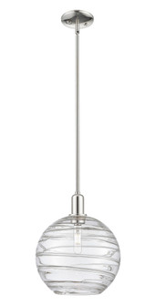 Athens Deco Swirl - 1 Light - 12 inch - Polished Nickel - Stem hung - Mini Pendant (3442|716-1S-PN-G1213-12CL)