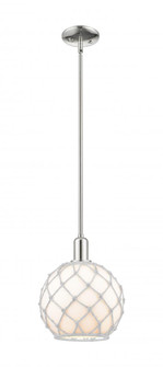 Farmhouse Rope - 1 Light - 10 inch - Polished Nickel - Stem hung - Mini Pendant (3442|716-1S-PN-G121-10RB)