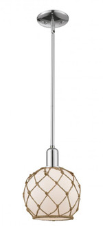 Farmhouse Rope - 1 Light - 8 inch - Polished Chrome - Stem hung - Mini Pendant (3442|716-1S-PC-G121-8RB)