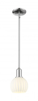 White Venetian - 1 Light - 6 inch - Polished Chrome - Stem hung - Mini Pendant (3442|716-1S-PC-G1217-6WV)