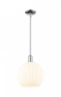 White Venetian - 1 Light - 12 inch - Polished Chrome - Stem hung - Mini Pendant (3442|716-1S-PC-G1217-12WV)