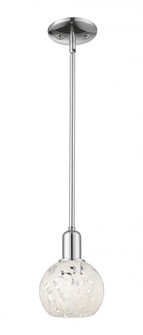 White Mouchette - 1 Light - 6 inch - Polished Chrome - Stem hung - Mini Pendant (3442|716-1S-PC-G1216-6WM)