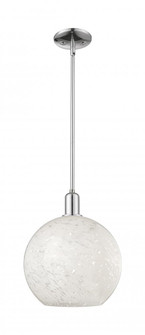 White Mouchette - 1 Light - 12 inch - Polished Chrome - Stem hung - Mini Pendant (3442|716-1S-PC-G1216-12WM)