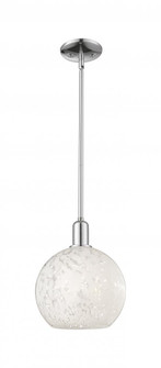 White Mouchette - 1 Light - 10 inch - Polished Chrome - Stem hung - Mini Pendant (3442|716-1S-PC-G1216-10WM)