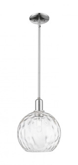 Athens Water Glass - 1 Light - 10 inch - Polished Chrome - Stem hung - Mini Pendant (3442|716-1S-PC-G1215-10)