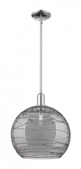 Athens Deco Swirl - 1 Light - 14 inch - Polished Chrome - Stem hung - Mini Pendant (3442|716-1S-PC-G1213-14SM)