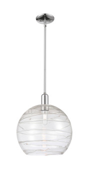 Athens Deco Swirl - 1 Light - 14 inch - Polished Chrome - Stem hung - Mini Pendant (3442|716-1S-PC-G1213-14CL)