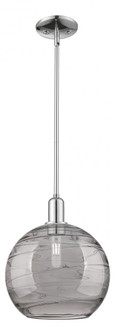 Athens Deco Swirl - 1 Light - 12 inch - Polished Chrome - Stem hung - Mini Pendant (3442|716-1S-PC-G1213-12SM)