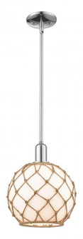 Farmhouse Rope - 1 Light - 10 inch - Polished Chrome - Stem hung - Mini Pendant (3442|716-1S-PC-G121-10RB)