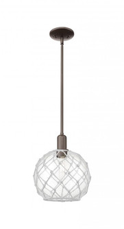 Farmhouse Rope - 1 Light - 10 inch - Oil Rubbed Bronze - Stem hung - Mini Pendant (3442|716-1S-OB-G122-10RW)